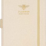 Planner 2023-2024 - Academic Planner 2023-2024 from July 2023 - June 2024, 2023-2024 Weekly Monthly Planner with Calendar Stickers, 5.75" x 8.25", Saffiano Leather, Pen Loop, Back Pocket - Black Bee